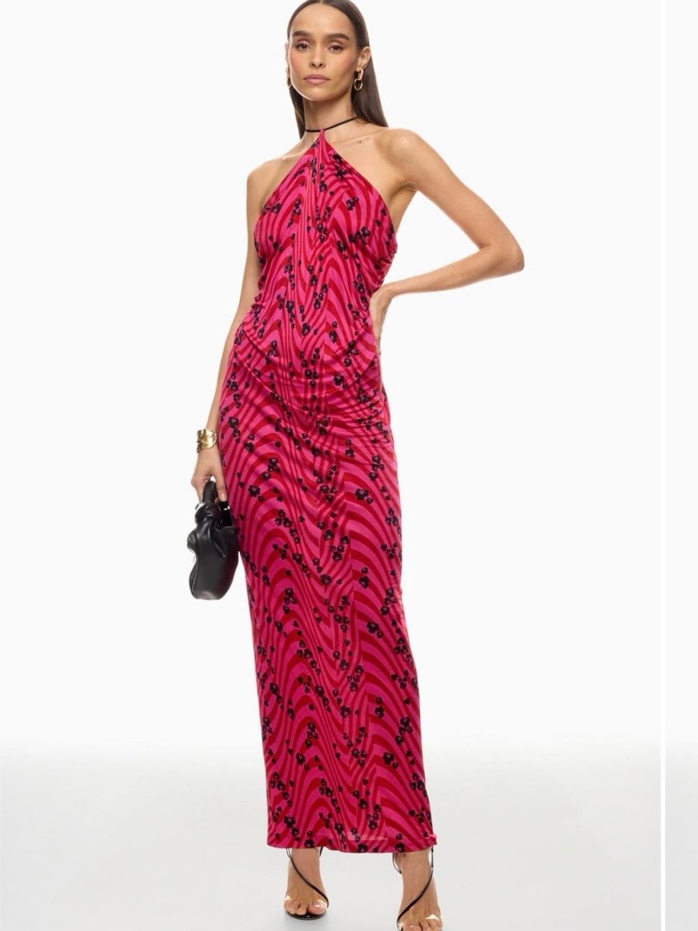 Philosophy di Lorenzo Serafini Hot Pink Printed Halter Maxi Dress